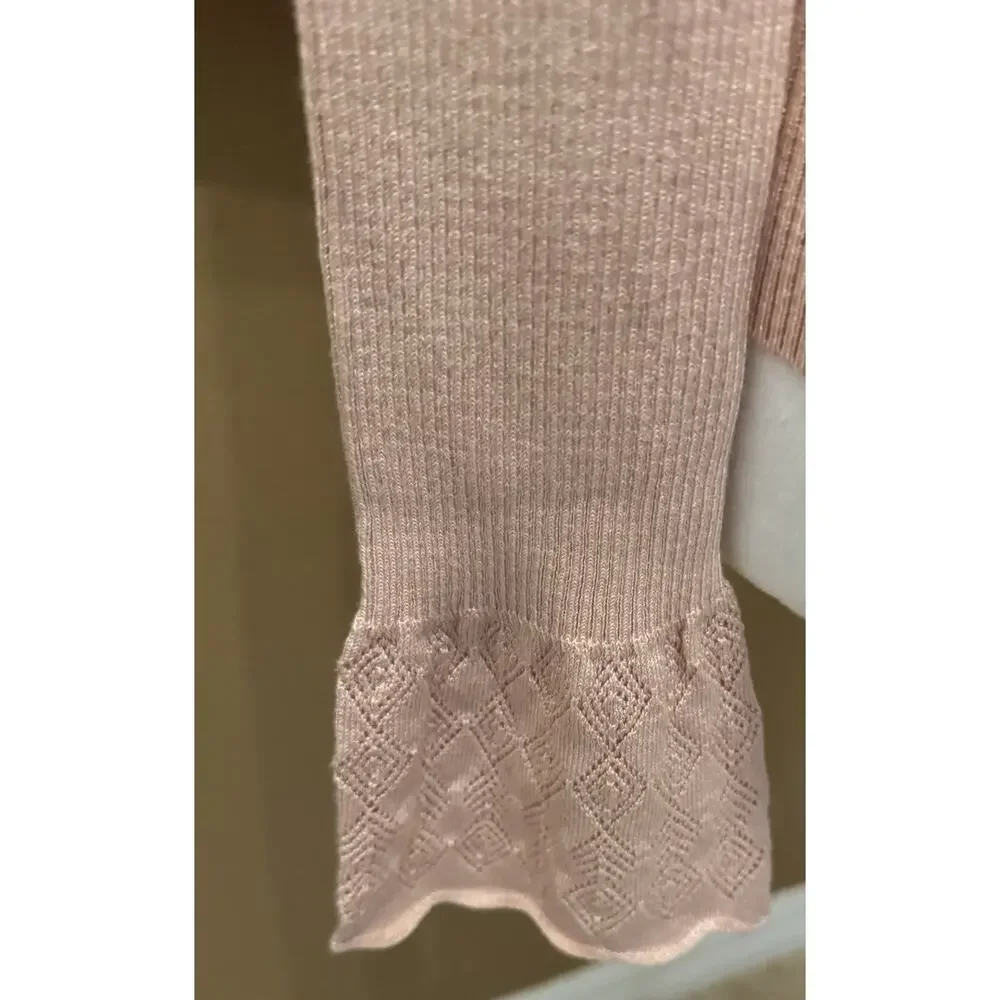 Hooked Up by IOT Womens Ribbed Knit Sweater Pink Size M NWT